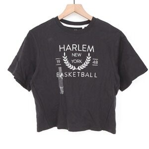 DSG Girls Small Harlem New York Basketball Graphic Tee Shirt Black